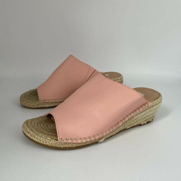 Matt & Nat Alo Pink Leather Slip On Espadrille Women 6 Clog Mules Wedge Slip On - Picture 3 of 10